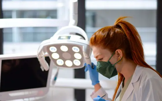Dentist in a modern dental clinic